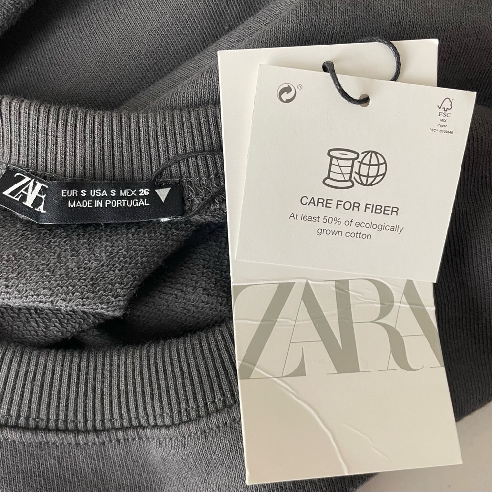 ZARA NWT WOMEN’S ENTER THE WEEKEND AND PRESS PAUSE DRESS SMALL GRAY - Picture 4 of 11